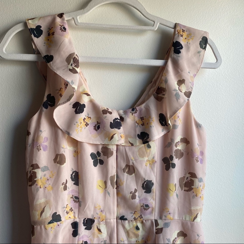 ASOS Light Pink Floral Ruffle Sleeveless Dress - Picture 7 of 10